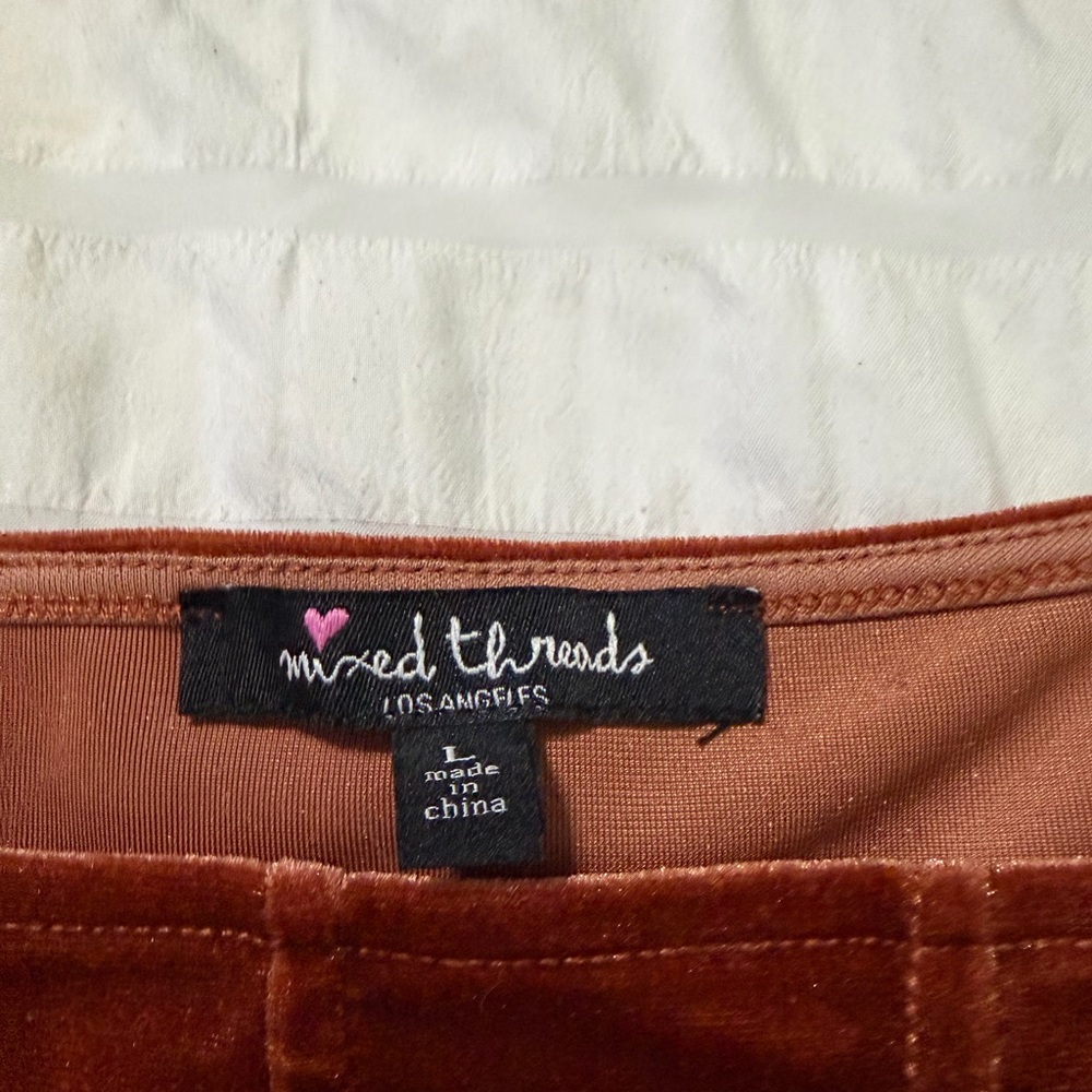 Motel Rocks Rust Velvet Corset Tank - Picture 2 of 5